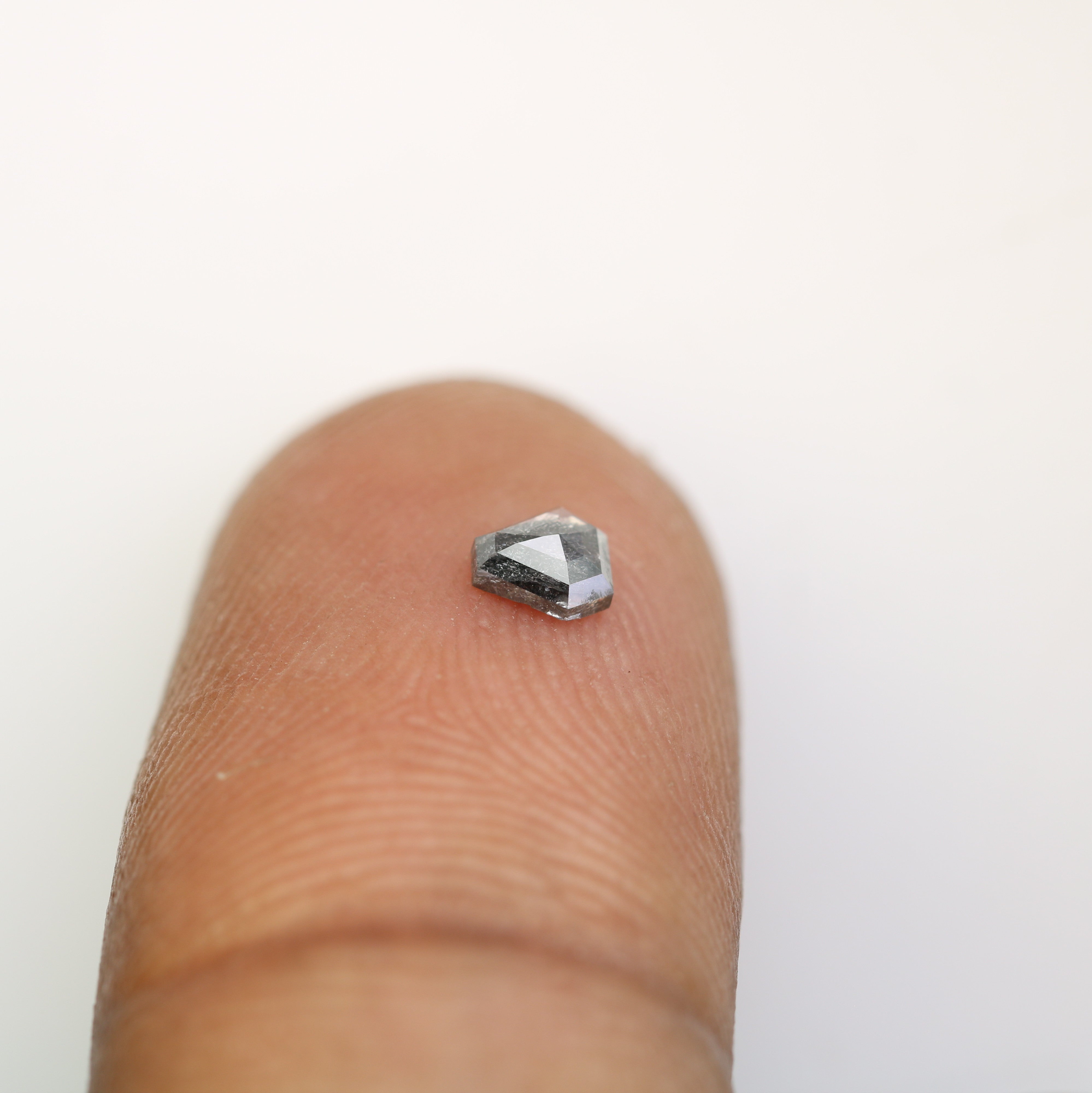 0.23 CT Salt And Pepper Natural Triangle Shape Diamond For Engagement Ring