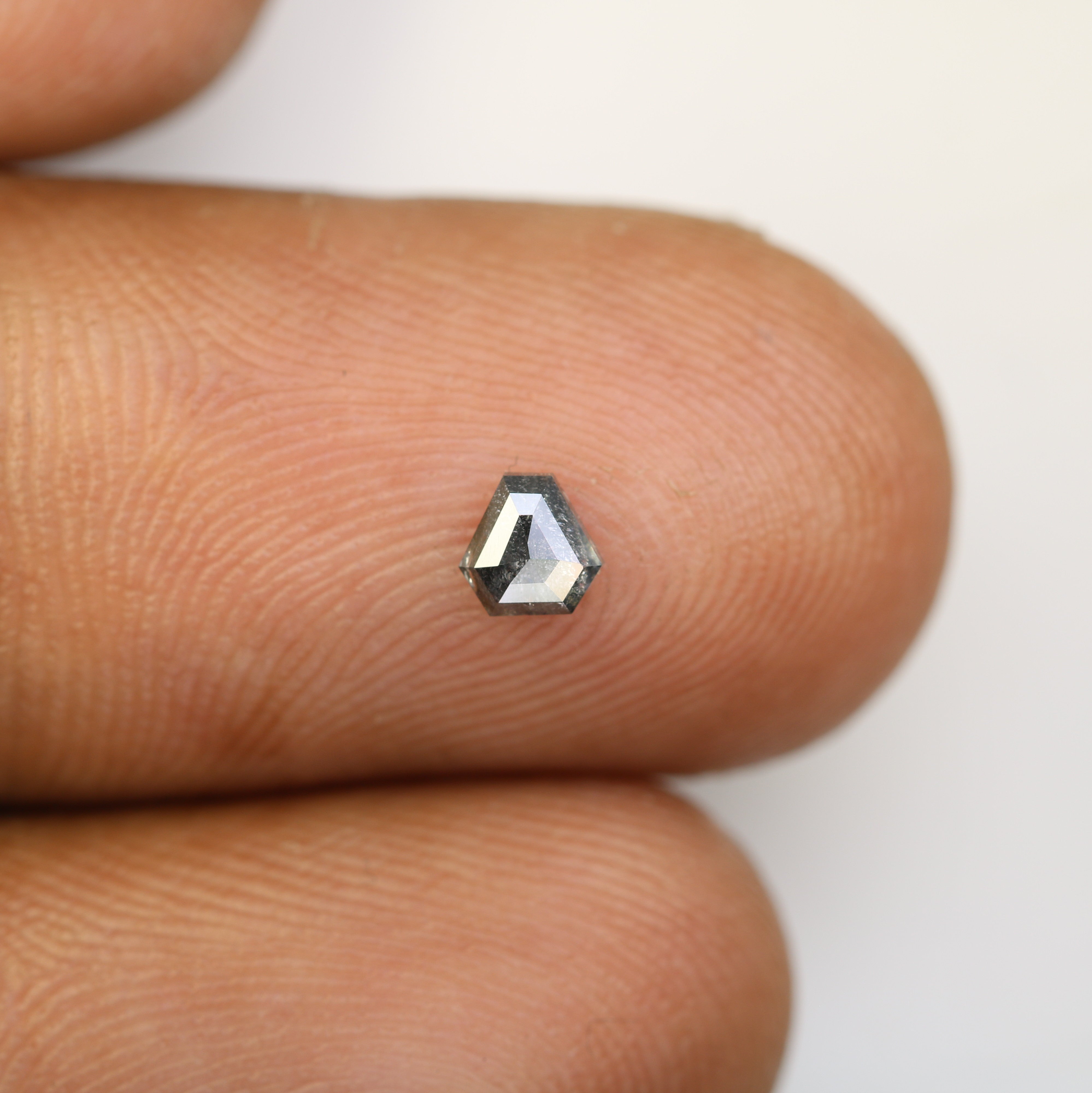0.23 CT Salt And Pepper Natural Triangle Shape Diamond For Engagement Ring