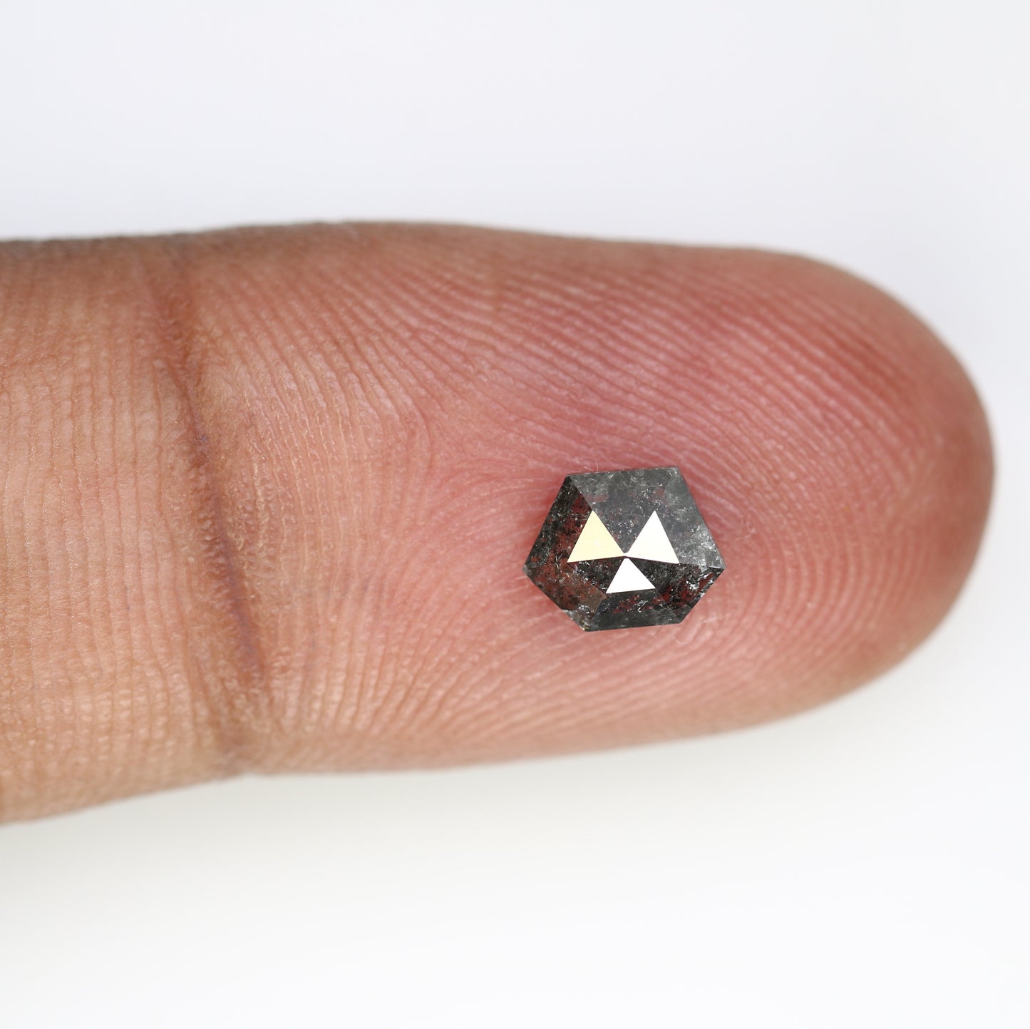 0.75 CT Salt And Pepper 5.20 MM Geometric Shape Diamond For Engagement Ring
