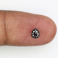 0.52 Carat Natural Salt And Pepper Loose Pear Shaped Diamond For Promise Ring