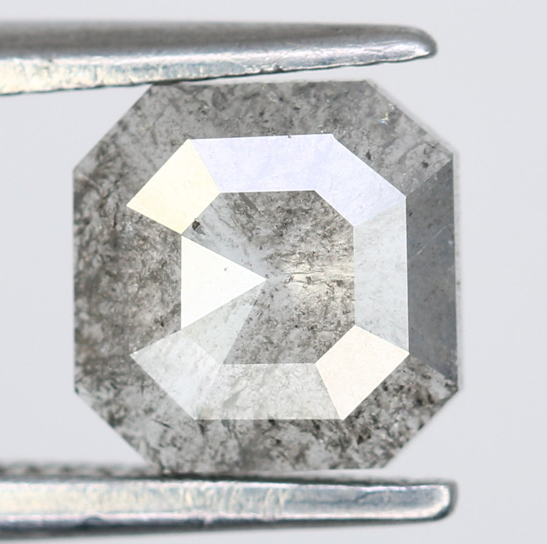 0.73 Carat Asscher Shaped Diamond Salt And Pepper Diamond For Engagement Ring