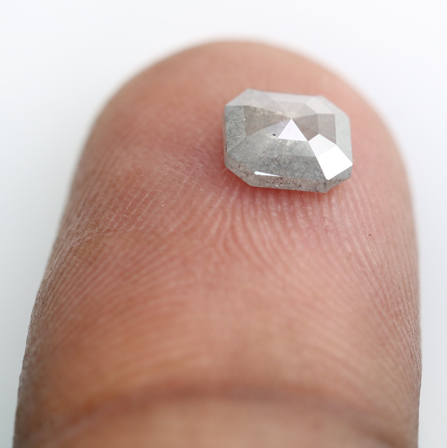 0.73 Carat Asscher Shaped Diamond Salt And Pepper Diamond For Engagement Ring