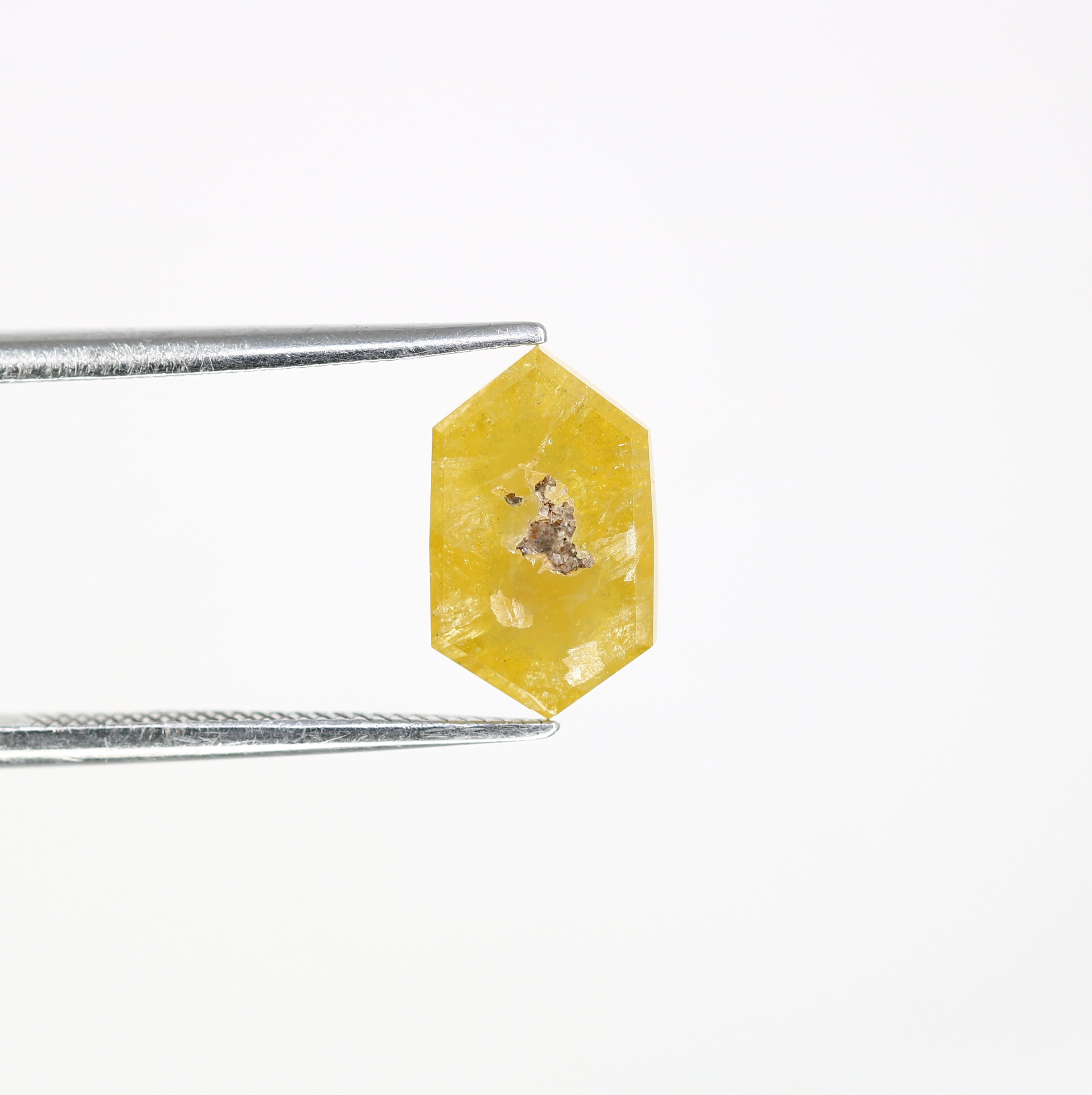 2.65 CT 10.60 MM Elongated Hexagon Shape Yellow Fancy Diamond For Wedding Ring