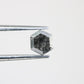 0.79 CT Hexagon Cut Salt And Pepper Natural Diamond For Engagement Ring