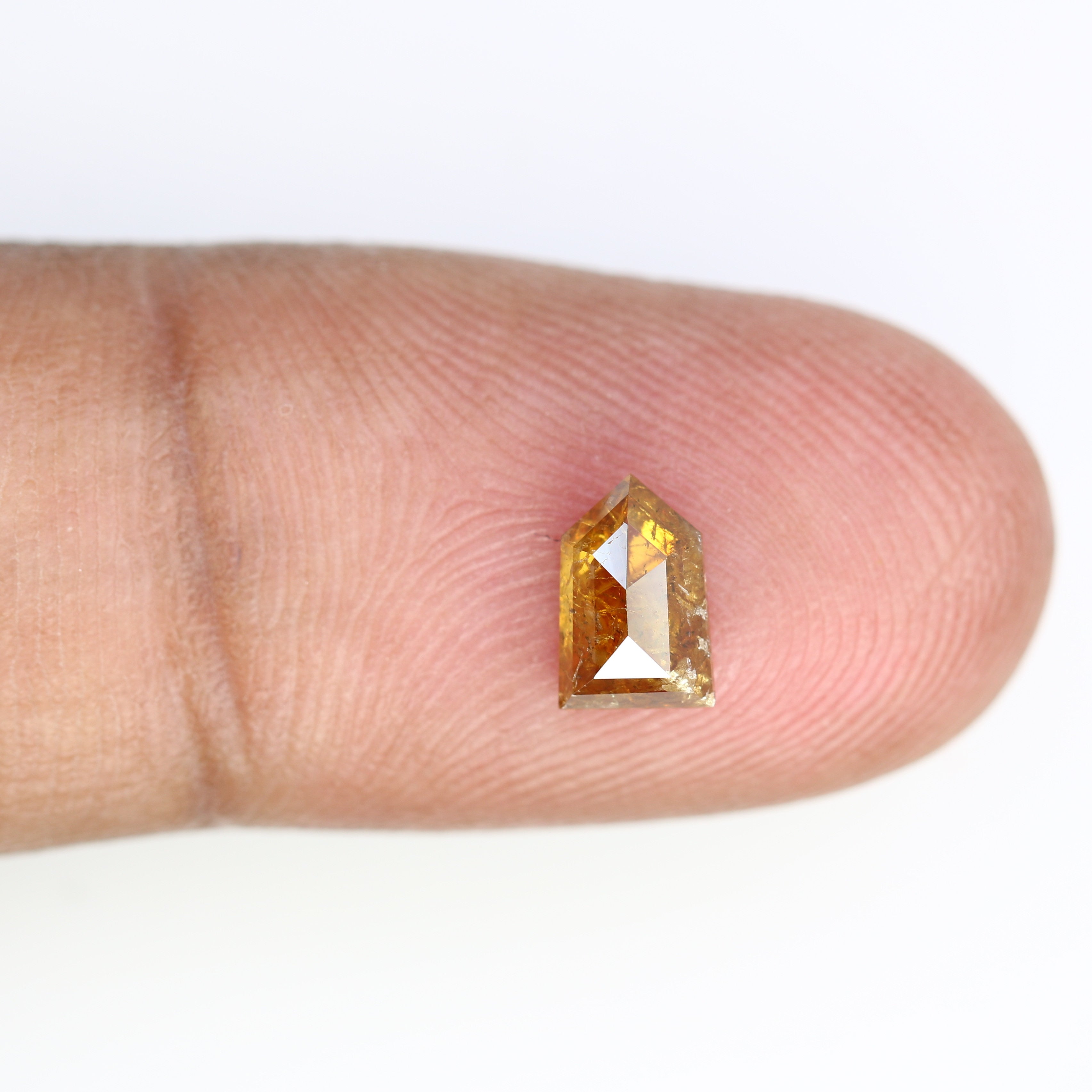 0.87 CT Bullet Shape Natural Orange 7.30 MM Loose Fancy Diamond For Designer Ring