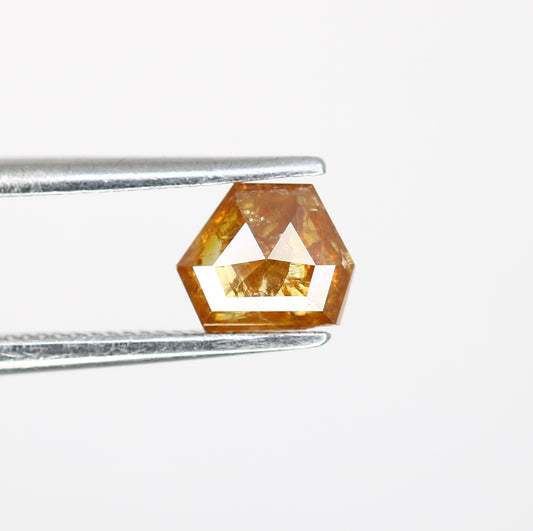 0.69 Carat 4.90 MM Orange Fancy Triangle Shape Natural Diamond For Wedding Ring - JayKrishna Diamond