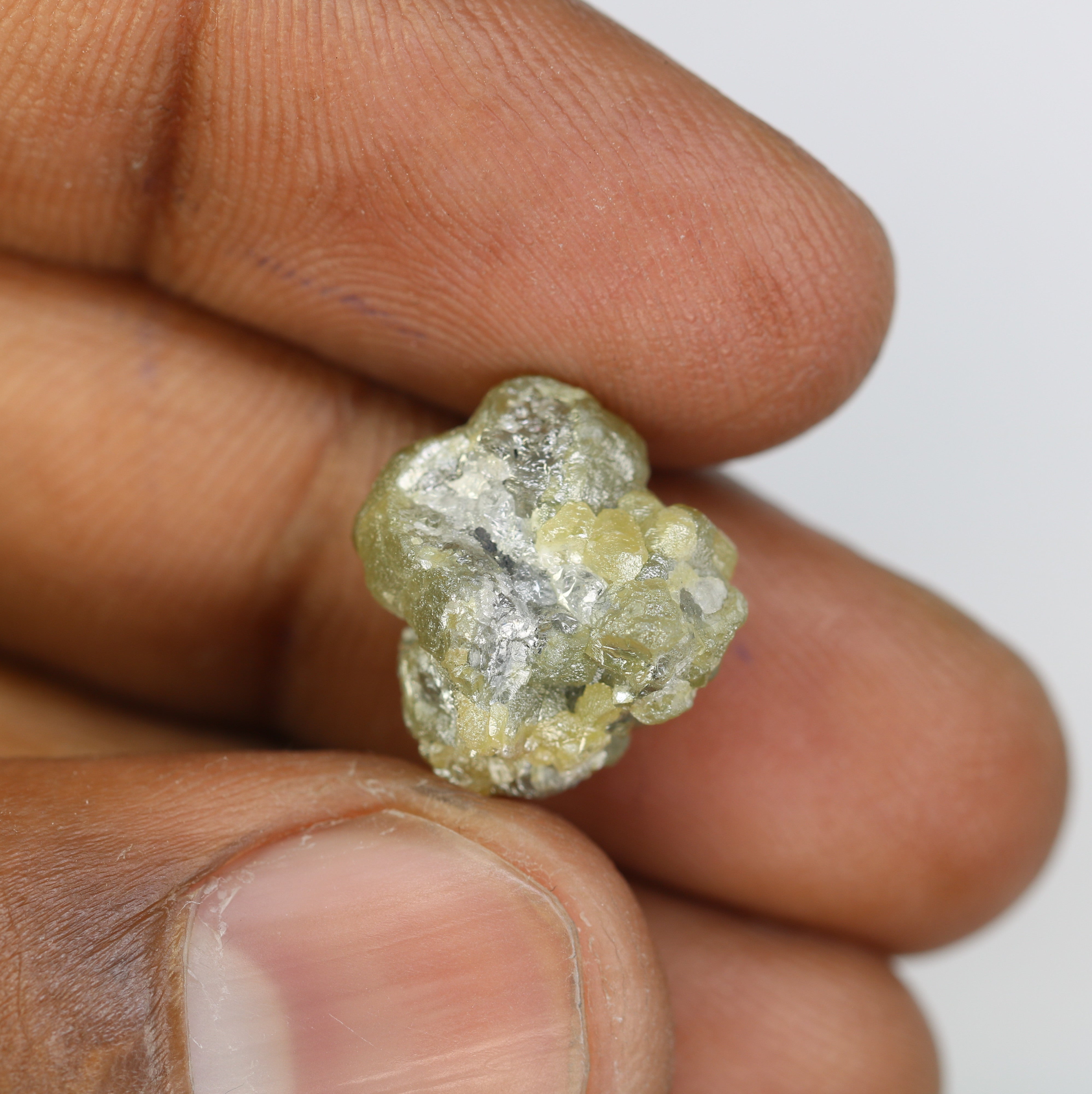 14.10 CT Uncut Raw Greenish Rough Diamond For Engagement Ring