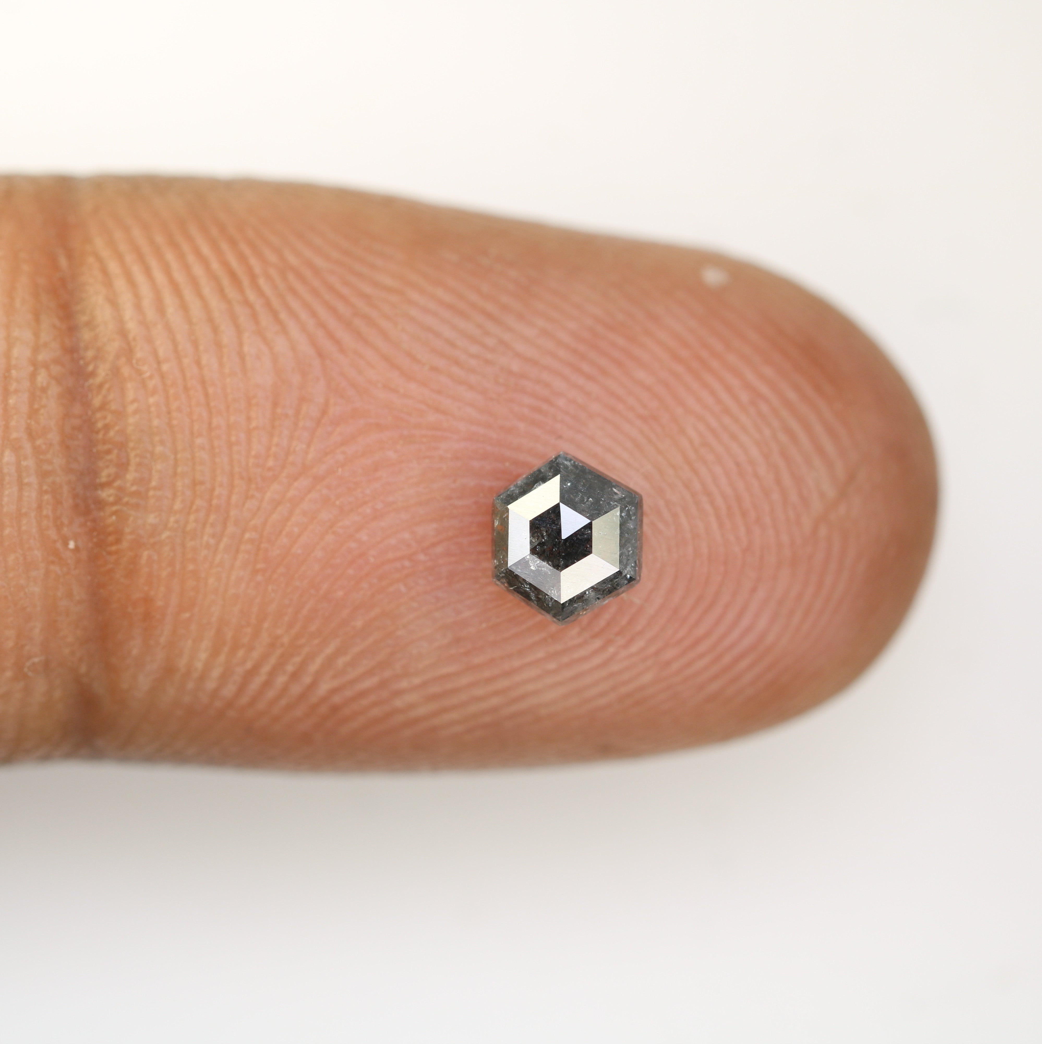 0.55 CT Salt And Pepper Elongated Hexagon Shape Diamond For Engagement Ring