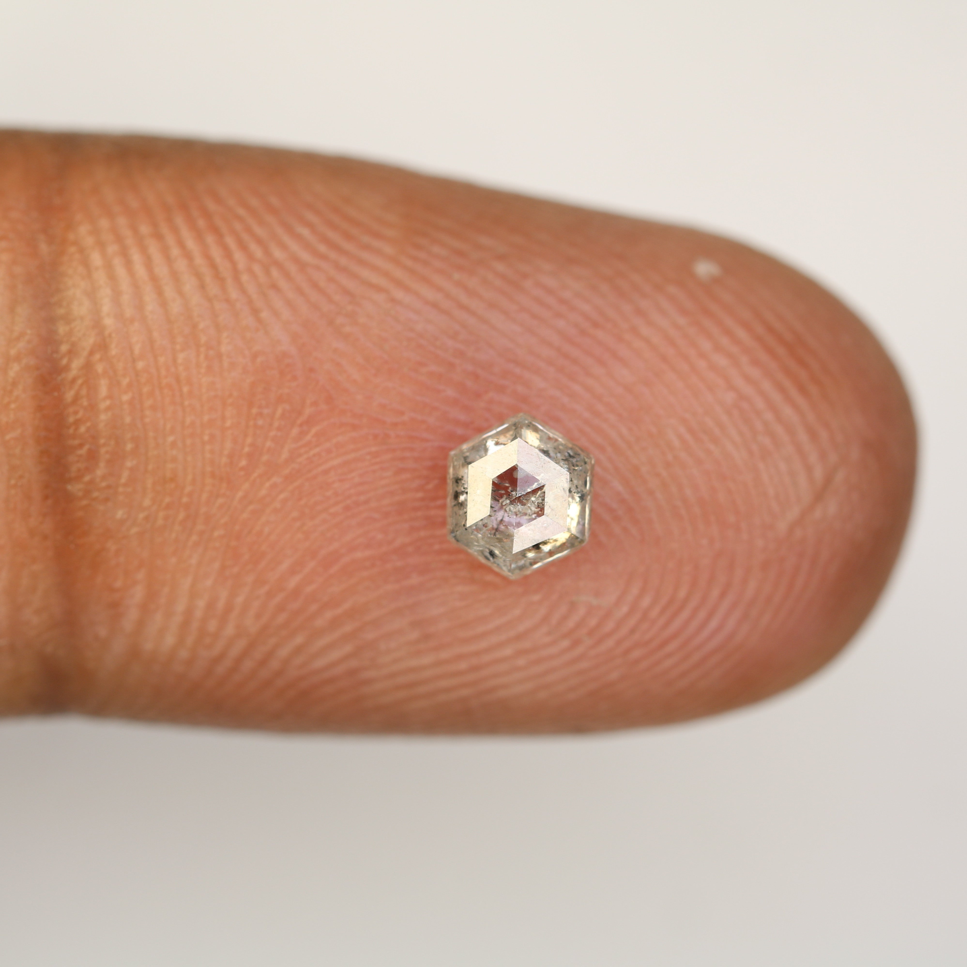 0.47 CT Elongated Hexagon Shape Salt And Pepper Loose Diamond For Engagement Ring