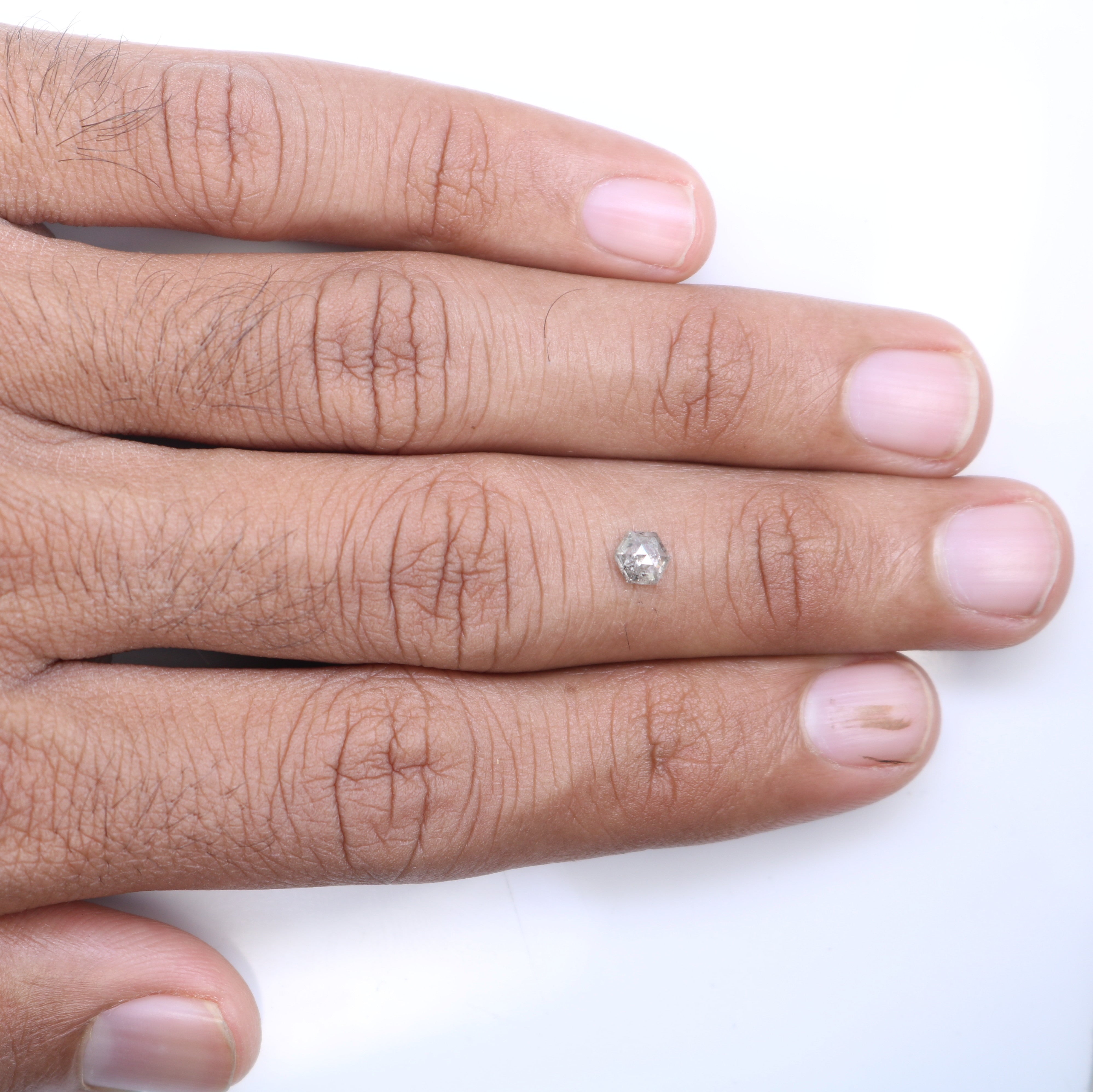 0.47 CT Elongated Hexagon Shape Salt And Pepper Loose Diamond For Engagement Ring