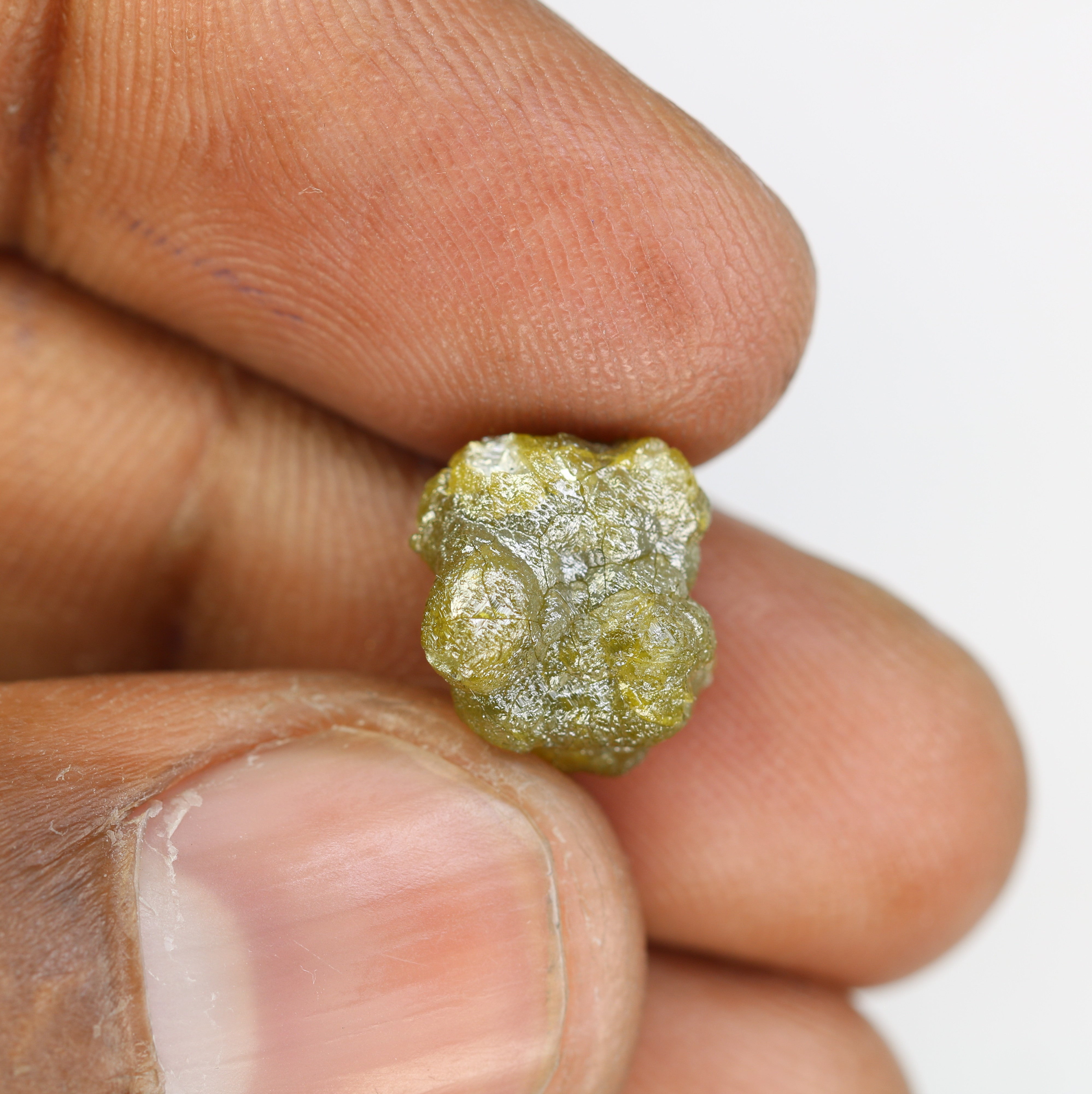 7.09 CT Greenish Rough Irregular Cut Raw Diamond For Engagement Ring