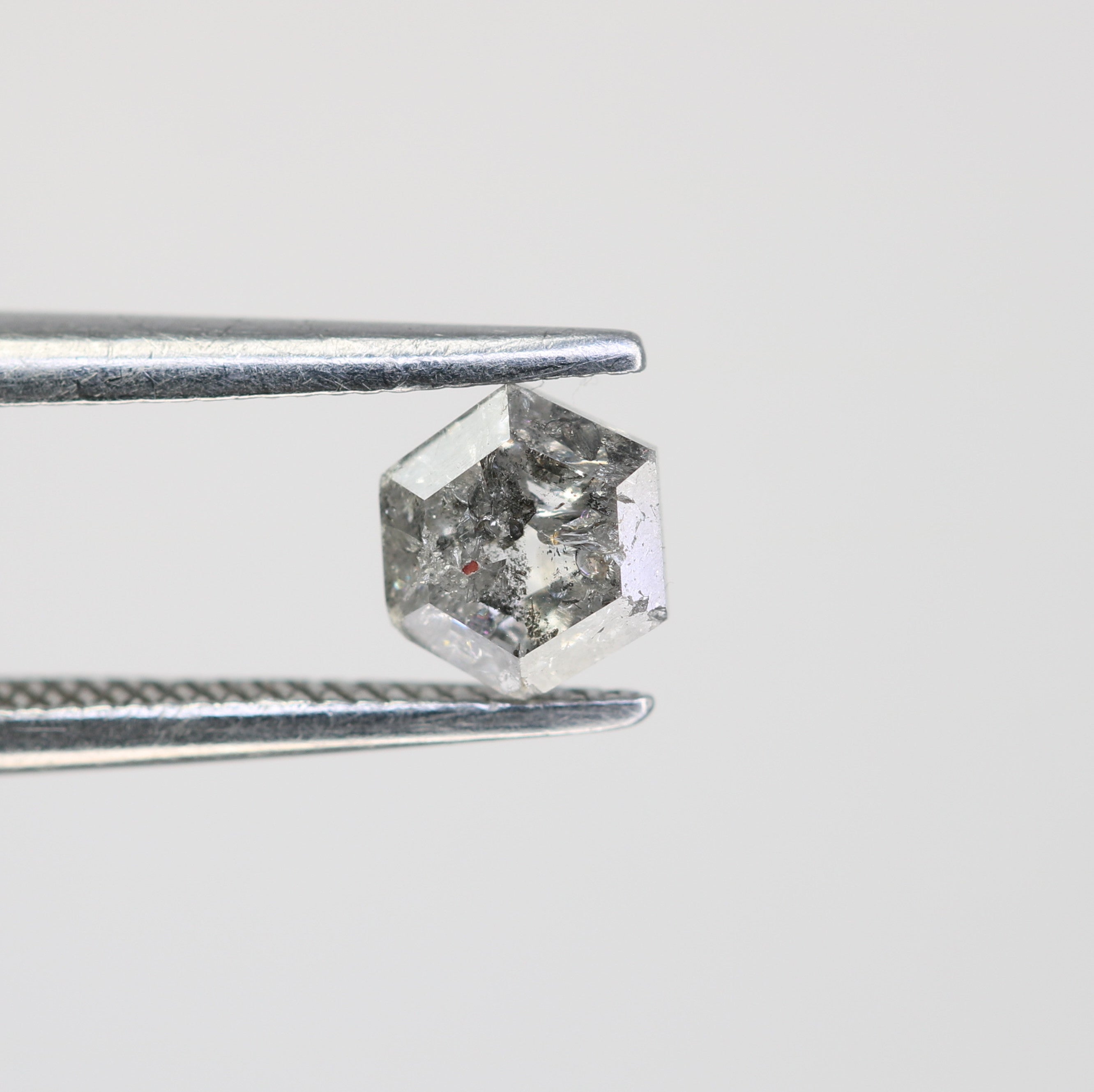 0.54 CT Salt And Pepper Loose Elongated Hexagon Shape Diamond For Engagement Ring