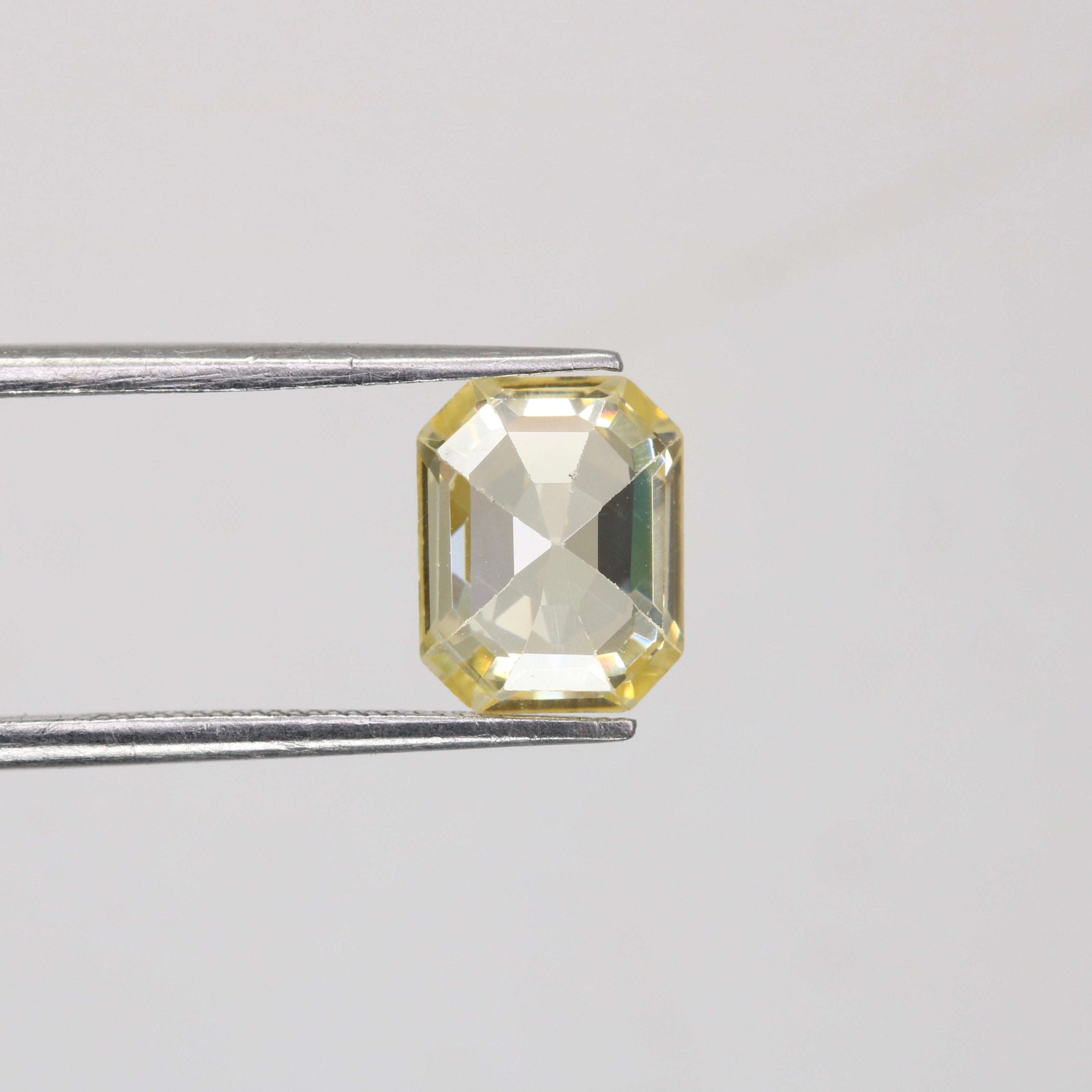 4.26 CT 7.00 MM Emerald Shape Yellow Citrine Loose Gemstone For Wedding Ring