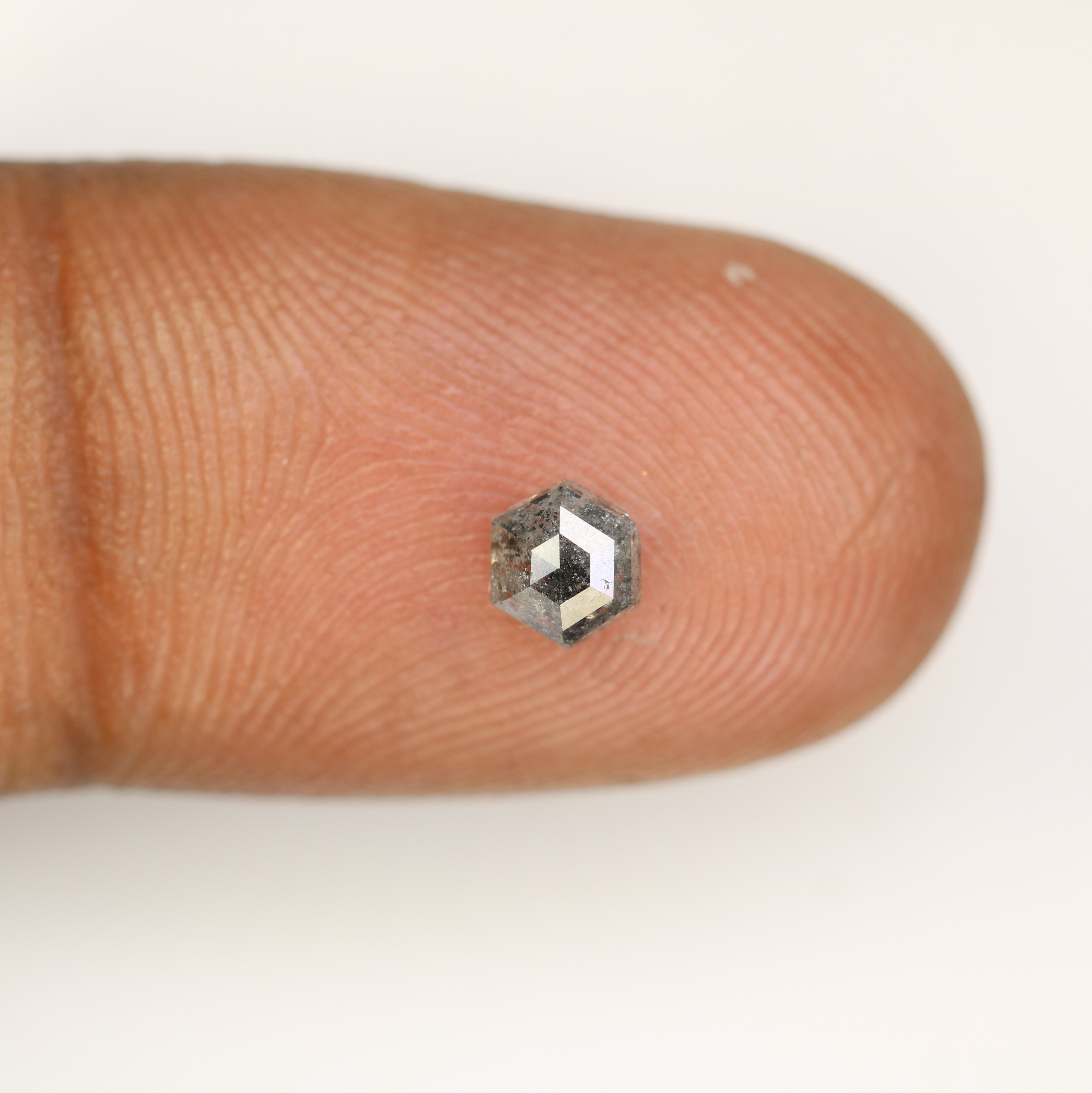 0.50 CT Elongated Hexagon Shape Salt And Pepper Diamond For Engagement Ring