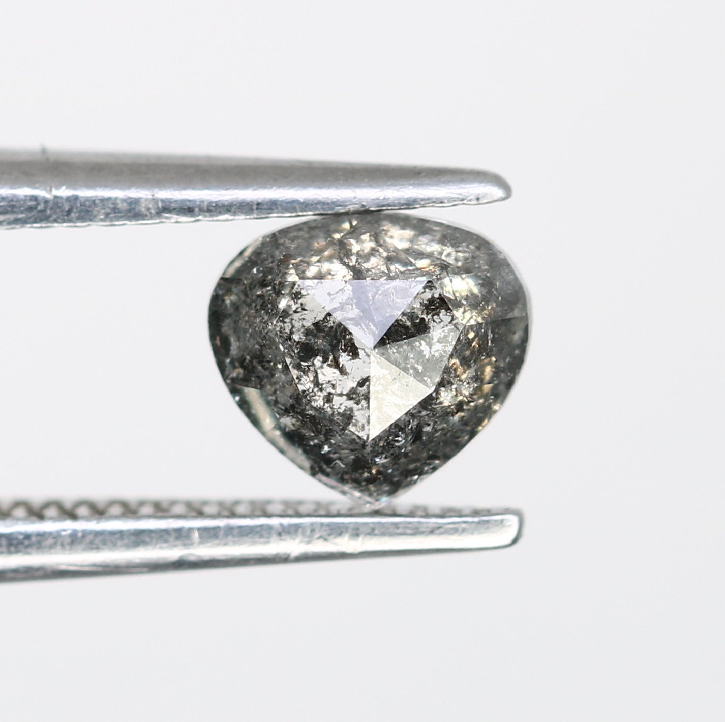 0.50 Carat Heart Shape Loose Salt And Pepper Diamond For Wedding Ring