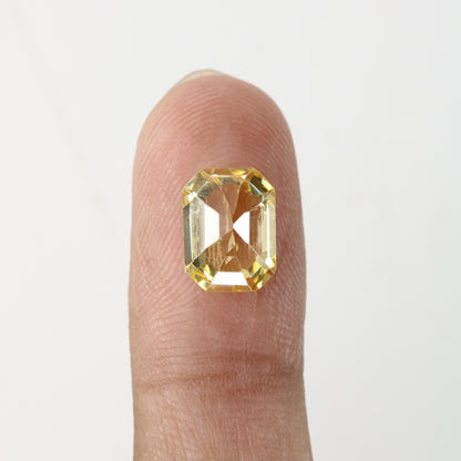 4.21 CT 7.00 MM Natural Yellow Citrine Emerald Shape Gemstone For Wedding Ring - JayKrishna Diamond