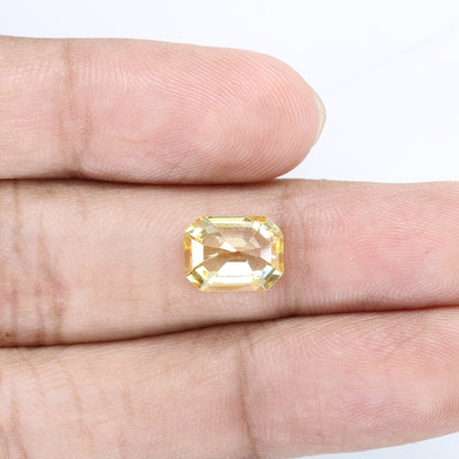 4.21 CT 7.00 MM Natural Yellow Citrine Emerald Shape Gemstone For Wedding Ring - JayKrishna Diamond