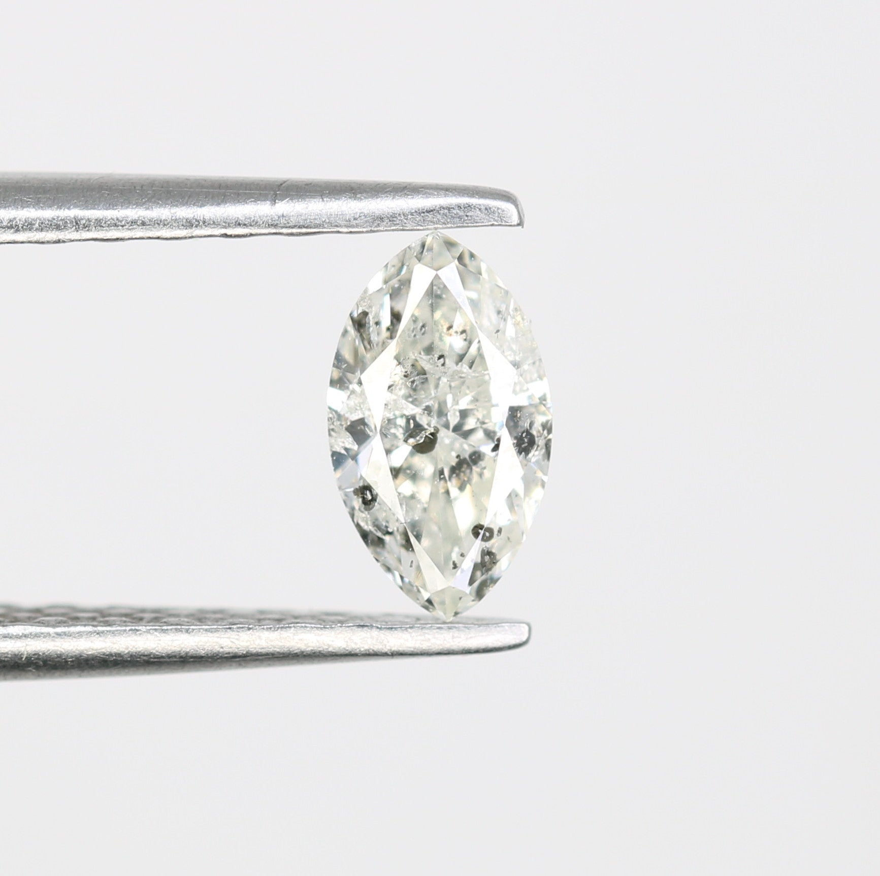 0.40 CT Marquise Shape Salt And Pepper Diamond For Engagement Ring