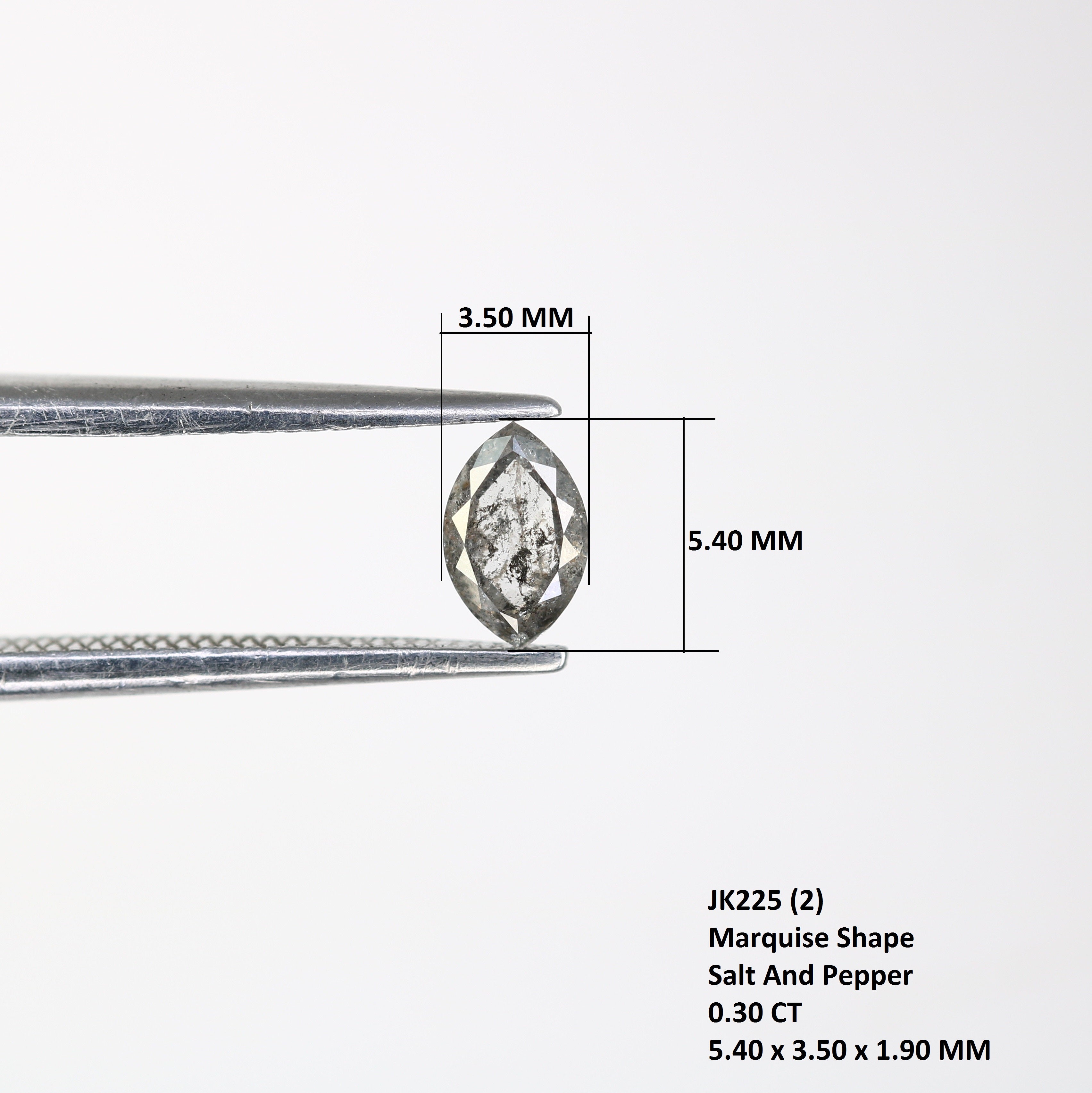 0.30 Carat Loose Marquise Shaped Natural Salt And Pepper Diamond For Galaxy Ring