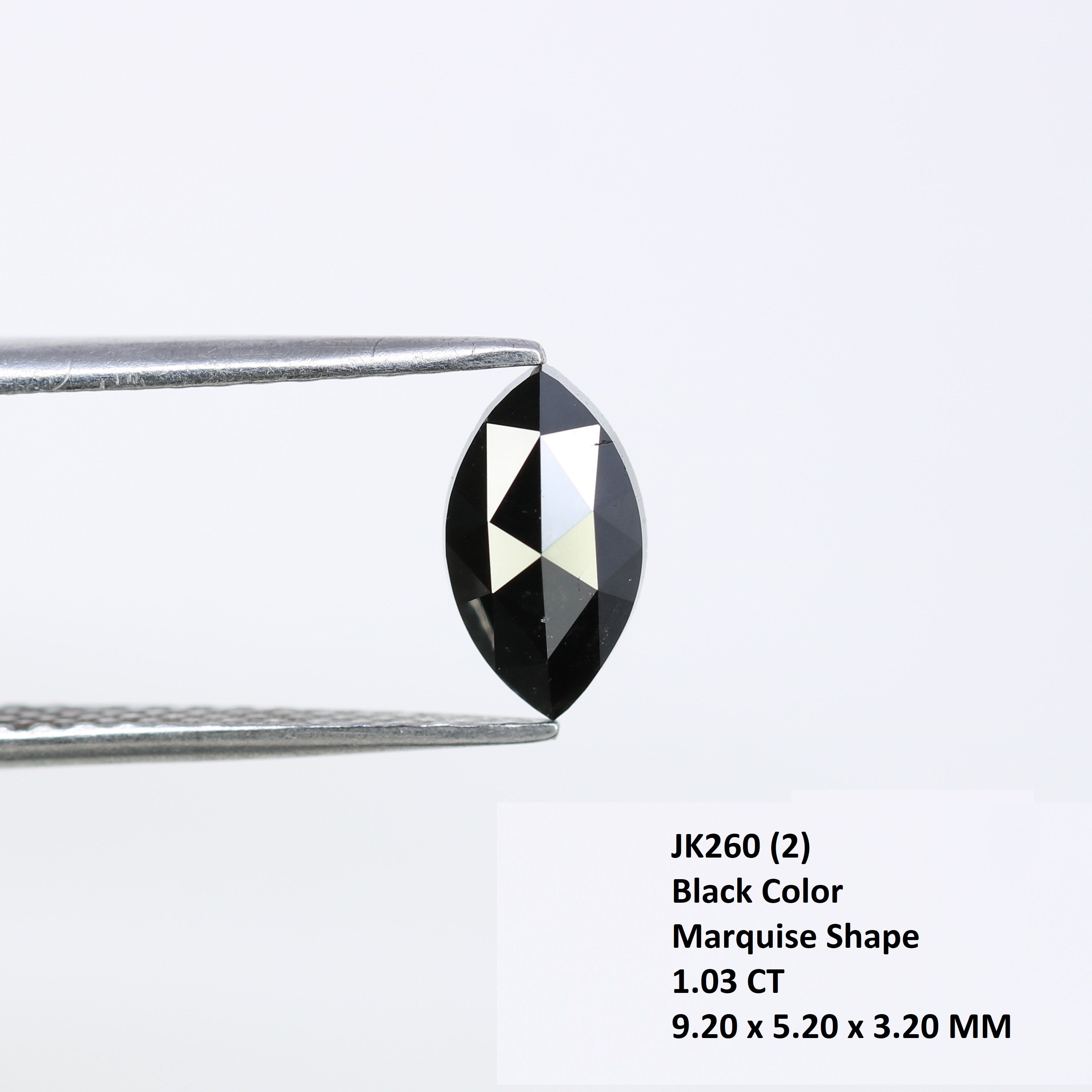 1.03 CT Marquise Shape Loose Natural Black Diamond For Engagement Ring