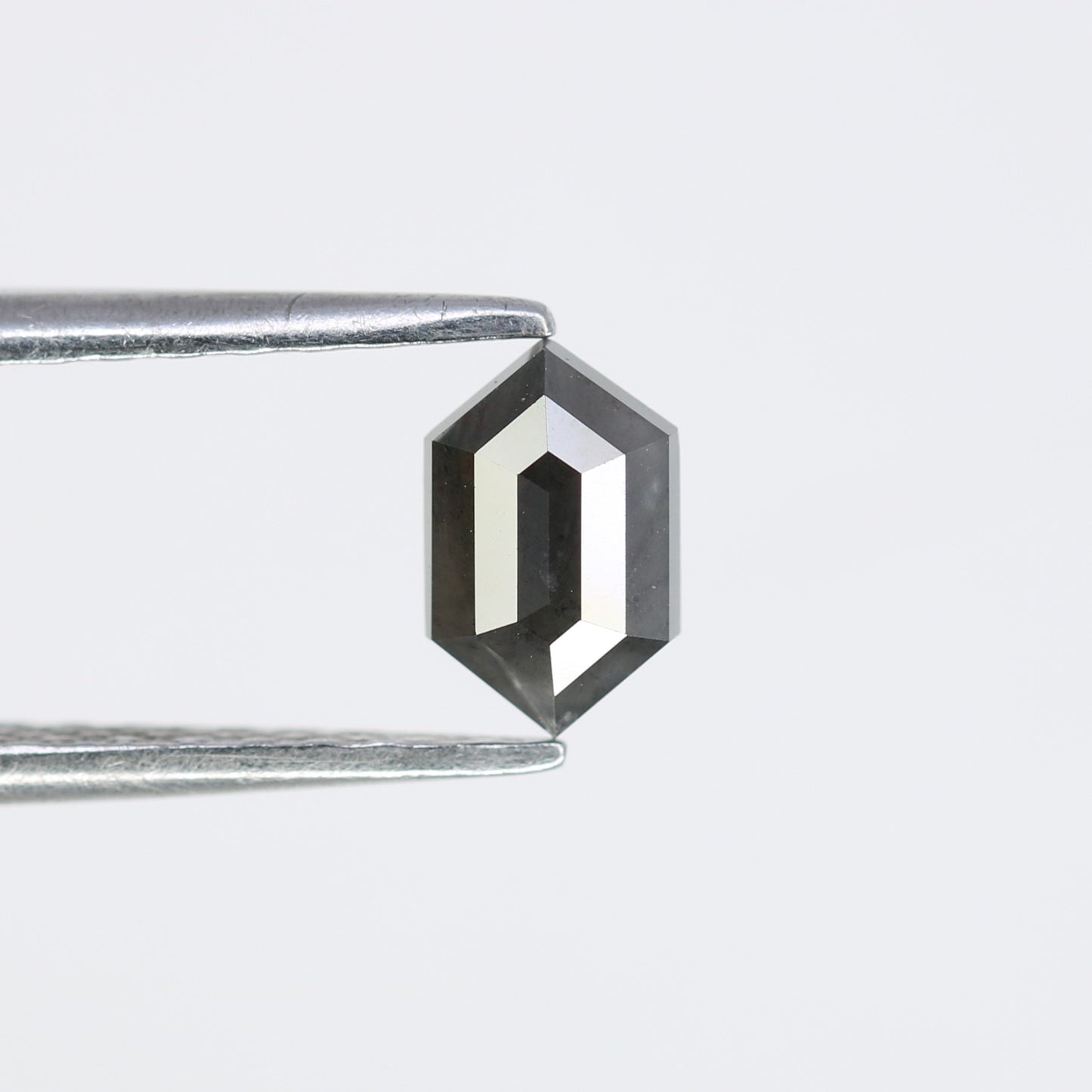 0.61 CT Elongated Hexagon Cut Black Diamond For Engagement Ring