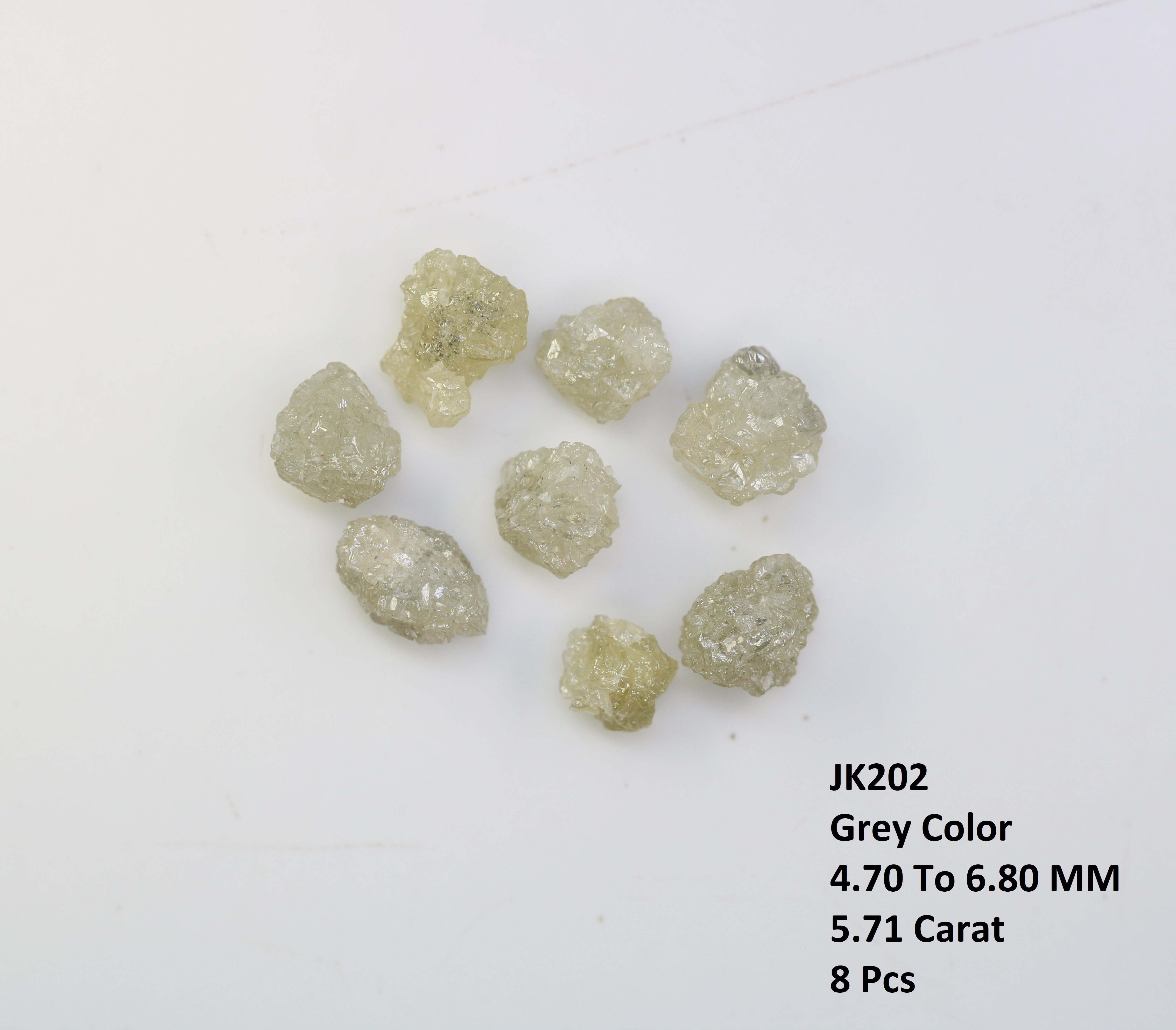 5.71 CT Grey  Rough Irregular Cut Diamond For Engagement Ring