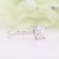 White Gold Moissanite Emerald Cut Natural Diamond For Engagement Ring