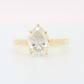 Rose Gold White Pear Moissanite Diamond Engagement Ring